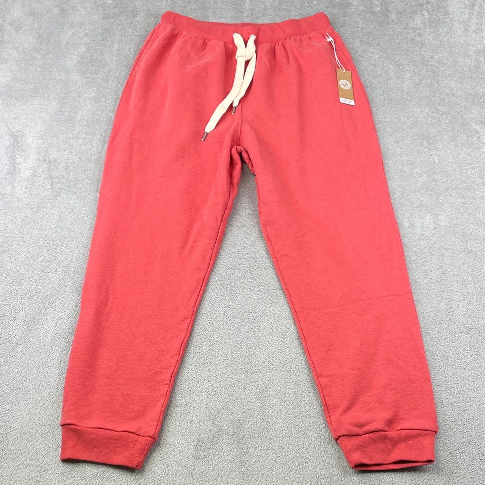 NEW Outerknown M Organic Cotton Lyocell Red‎ Jogger Sweatpants. Drawstring